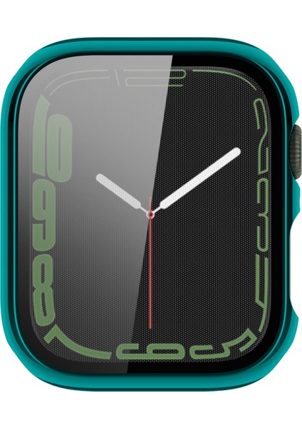 Kılıf Temperli Cam Filmi ile Apple Watch Uyumlu Series 7 41 mm Emerald Yeşil (Yurt Dışından)