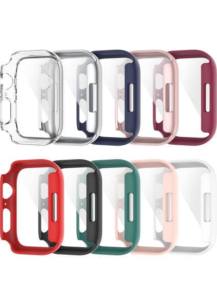 Pc Kılıf Temperli Cam Filmi ile Apple Watch Uyumlu Series 7 41 mm Gül Altın (Yurt Dışından)