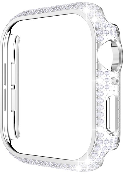 Delikli Elmas Pc Saat Kasa Apple Watch Uyumlu Serisi 6 & Se & 5 & 4 44 mm Gümüş (Yurt Dışından)