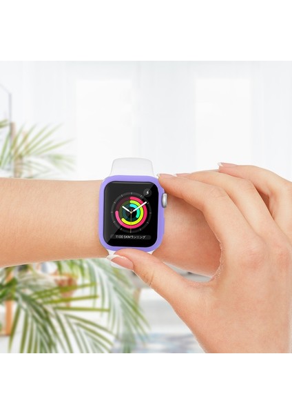 Pc Kılıf Temperli Cam Filmi ile Apple Watch Uyumlu Series 7 45 mm Gül Altın (Yurt Dışından)