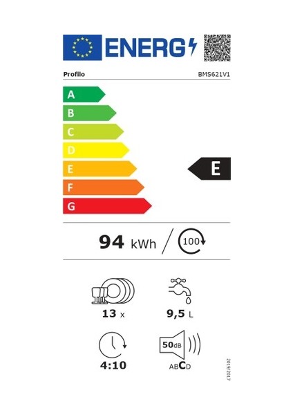 BMS621V1 E Enerji Sınıfı 6 Programlı 13 Kişilik Bulaşık Makinesi