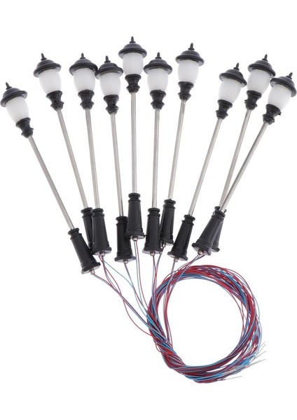 10 Set Ho Model Demiryolu Led'leri Lamppost Lambaları Sokak Işıkları Için 12 V Dollhouse Açık Yard Stil 5 - 7 cm (Yurt Dışından) fiyatları