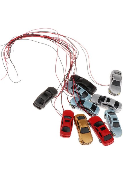 10 Adet Parlatıcı Model Araba Seti Minyatür Kum Masa Aksesuarları Otopark Düzeni 1: 200 (Yurt Dışından)