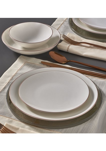 Atina 24 Parça 6 Kişilik Bone Yemek Takımı - Copper Bakır modelleri