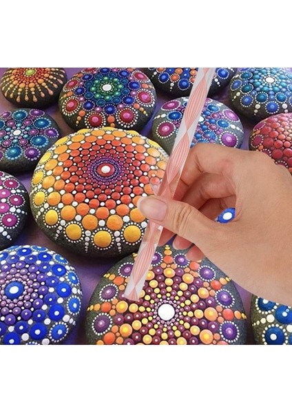 Dot Mandala Çubukları 8'li Set Farklı Büyüklüklerde Mandala Kalemi Akrilik Çubuk Kalemi fiyatları
