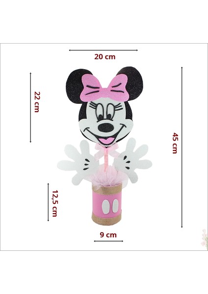 Minnie Mouse Masa Süsü, 45CM x 20CM - Pembe fiyatları