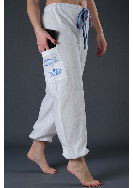 Beyaz Pamuk Şalvar 36/38