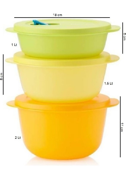 Mikro Kaplar Set 1-1.5-2 Lt Mikrodalga Fırın Için Trc Hsgl