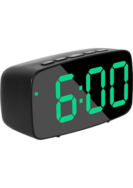 LED Çalar Saat Yatak Odası Ayna Yüzey 2 Seviye Parlaklık Başucu Makyaj Yeşil Işık (Yurt Dışından)