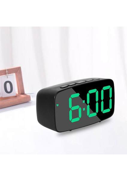 LED Çalar Saat Yatak Odası Ayna Yüzey 2 Seviye Parlaklık Başucu Makyaj Yeşil Işık (Yurt Dışından) fırsatları