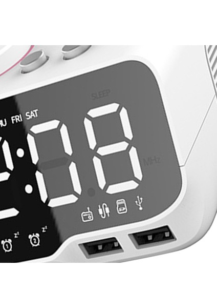 Çift Çalar Saat Bluetooth Hoparlör Fm Radyo Erteleme Yatak Odası Masaüstü Ev Beyaz (Yurt Dışından) fiyatları