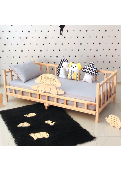 Sevimli Figürlü 90 x 190 Montessori Yatak Çocuk Karyola