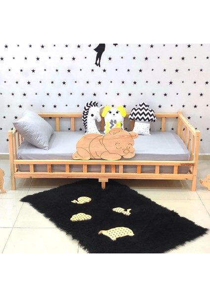 Ayıcıklı Montessori Yatak Ahşap Karyola Bebek Beşiği indirimleri