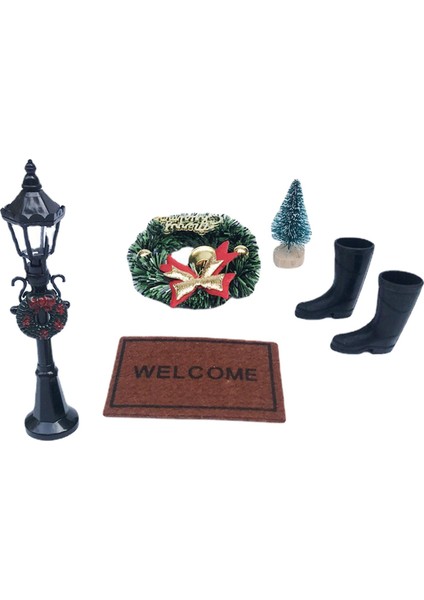 5 x Mini Dollhouse Xmas Çelenk Ağacı Mobilya Ağacı Duvar Dekorasyonu Için Accs (Yurt Dışından)