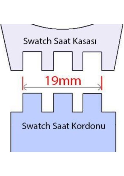 Atasaat 19MM Swatch Uyumlu Siyah Slikon Saat Kordonu