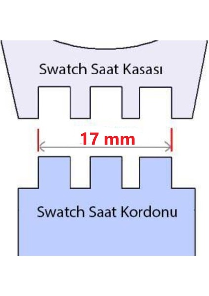 Atasaat 17MM Swatch Uyumlu Lacivert Slikon Saat Kordonu