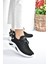 Siyah/beyaz Triko Kumaş Kadın Spor Ayakkabı M702006204 3