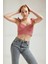 Minimalist Crop Büstiyer - Fiyonklu Askılı - Gingham Desen 1