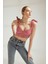 Minimalist Crop Büstiyer - Fiyonklu Askılı - Gingham Desen 2