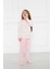Kız Çocuk Pembe Yıldız Pijama Takımı Gecelik 4