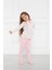Kız Çocuk Pembe Yıldız Pijama Takımı Gecelik 5