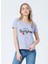 222 LCF 242010 Bisiklet Yaka Normal Kalıp Baskılı Lila Kadın T-Shirt 5