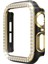 Çift Sıra Elmas 2 Renkli Elmalı Pc Saat Kılıf Apple Watch Uyumlu Serisi 3 & 2 & 1 38 mm Siyah + Altın (Yurt Dışından) 1