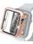 Çift Satırlar Elmas Pc Kılıf Temperli Cam Filmi ile Apple Watch Uyumlu Serisi 6 & Se & 5 & 4 40 mm Gül Altın (Yurt Dışından) 1