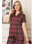 Dreamy Ekoseli Pamuklu Biyeli Kısa Kollu Gömlek Pijama Takımı 1