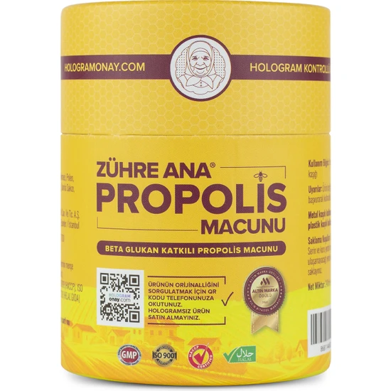 Zühre Ana Propolis Macunu - Beta Glukan ve Ginseng Katkılı (Orijinal Hologramlı Ürün)