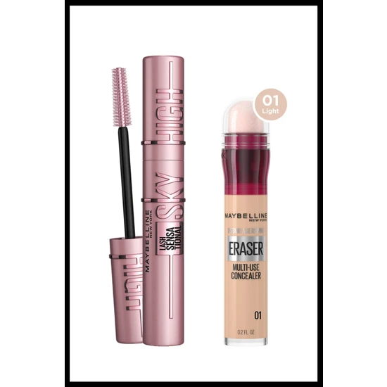 Maybelline New York Lash Sensational Sky High Maskara & Instant Anti Age Eraser Kapatıcı - 01 Light