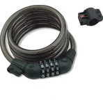 Plus Bisiklet Kilit Şifreli 1 Metre Braketli Siyah Renkli Çelik Halat ile Güvenli Bağlantı