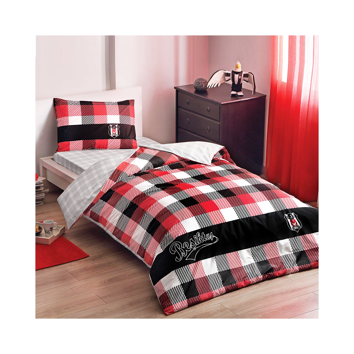 Taç Beşiktaş Ekose Lisanslı Nevresim Takımı Fiyatı