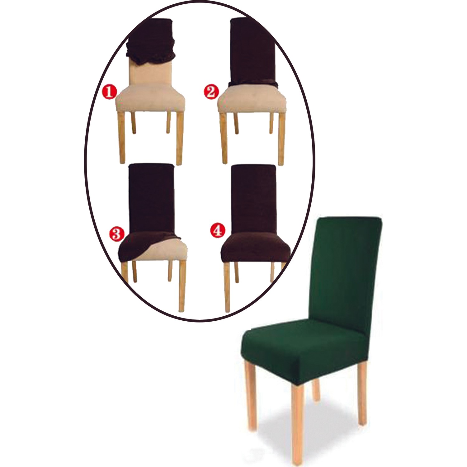 Buffer Likralı Esnek Scuba Kumaş Sandalye Kılıfı Yeşil