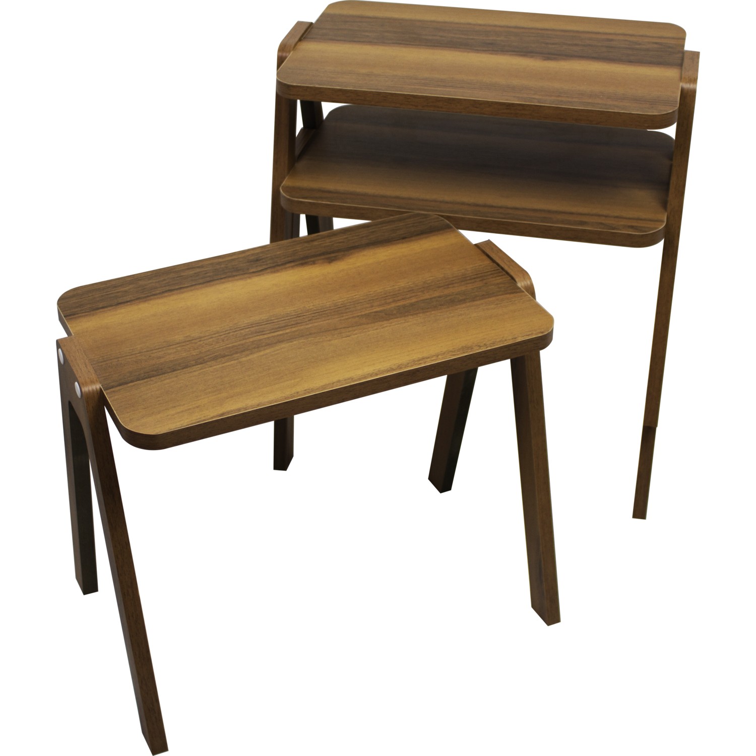 Pratico Mobilya Zigon Sehpa 3�Lü Lüks Duru Kare Ceviz Sehpa Fiyatı