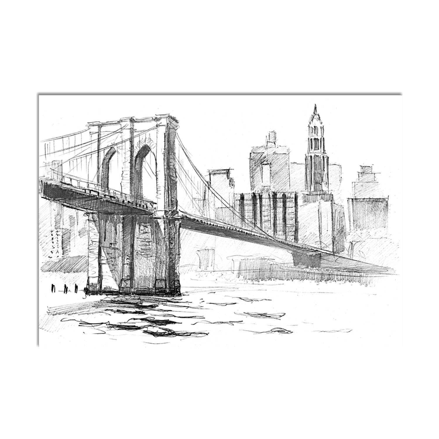 Бруклинский мост карандашом