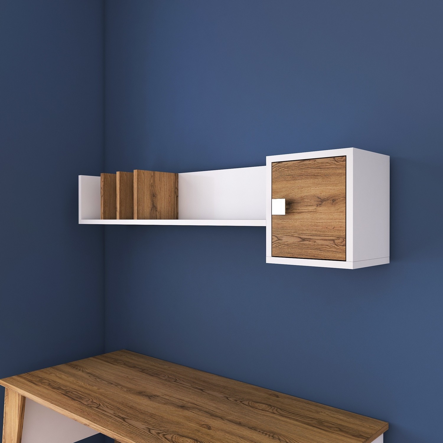 Rani C2 Kitaplıklı Dolaplı Çalışma Bilgisayar Masası Ceviz Fiyatı