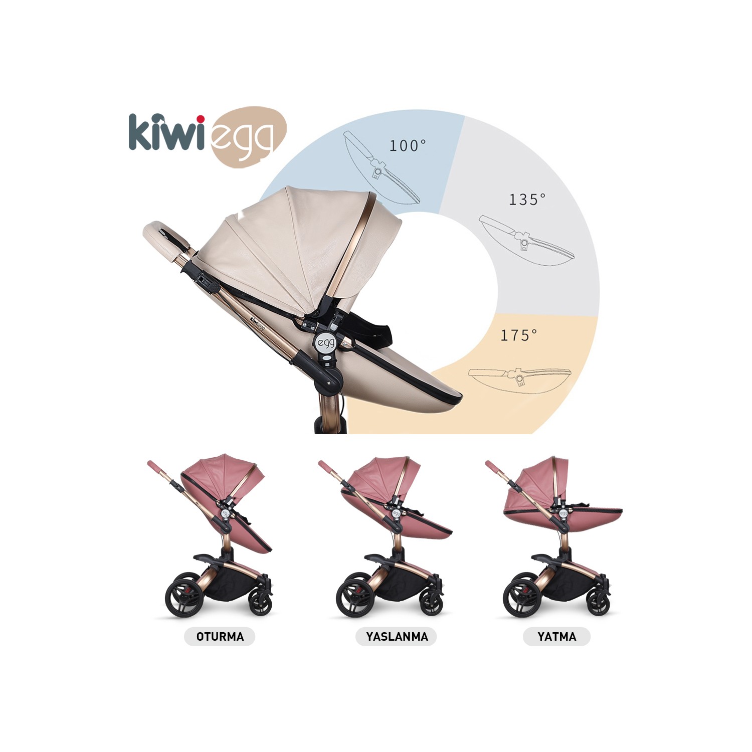 Kiwi Egg 3 in 1 Mono Bebek Arabası + Portbebe Fuşya Fiyatı Kiwi Egg 3 in 1 Mono Bebek Arabası + Portbebe Fuşya Fiyatı