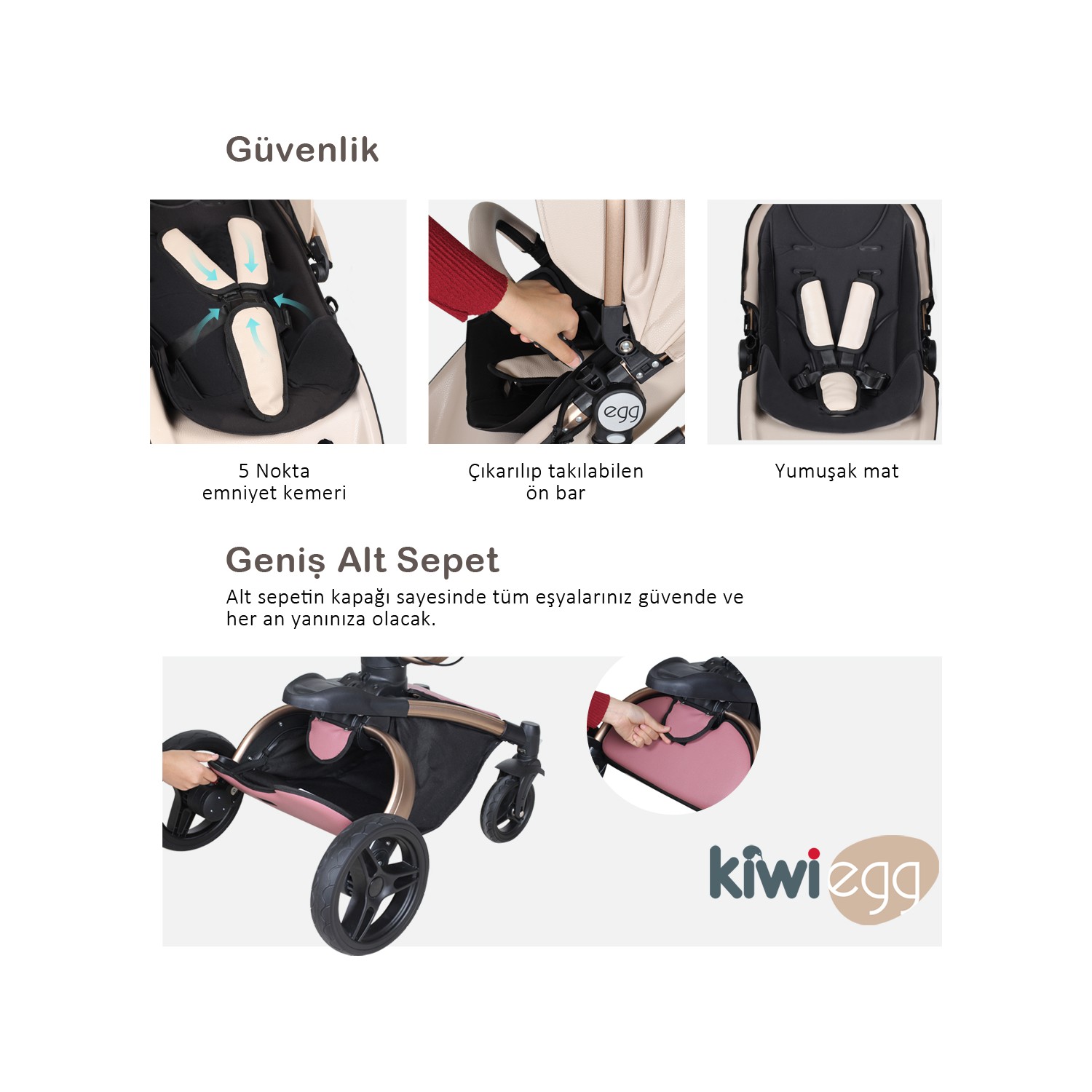Kiwi Egg 3 in 1 Mono Bebek Arabası + Portbebe Fuşya Fiyatı Kiwi Egg 3 in 1 Mono Bebek Arabası + Portbebe Fuşya Fiyatı