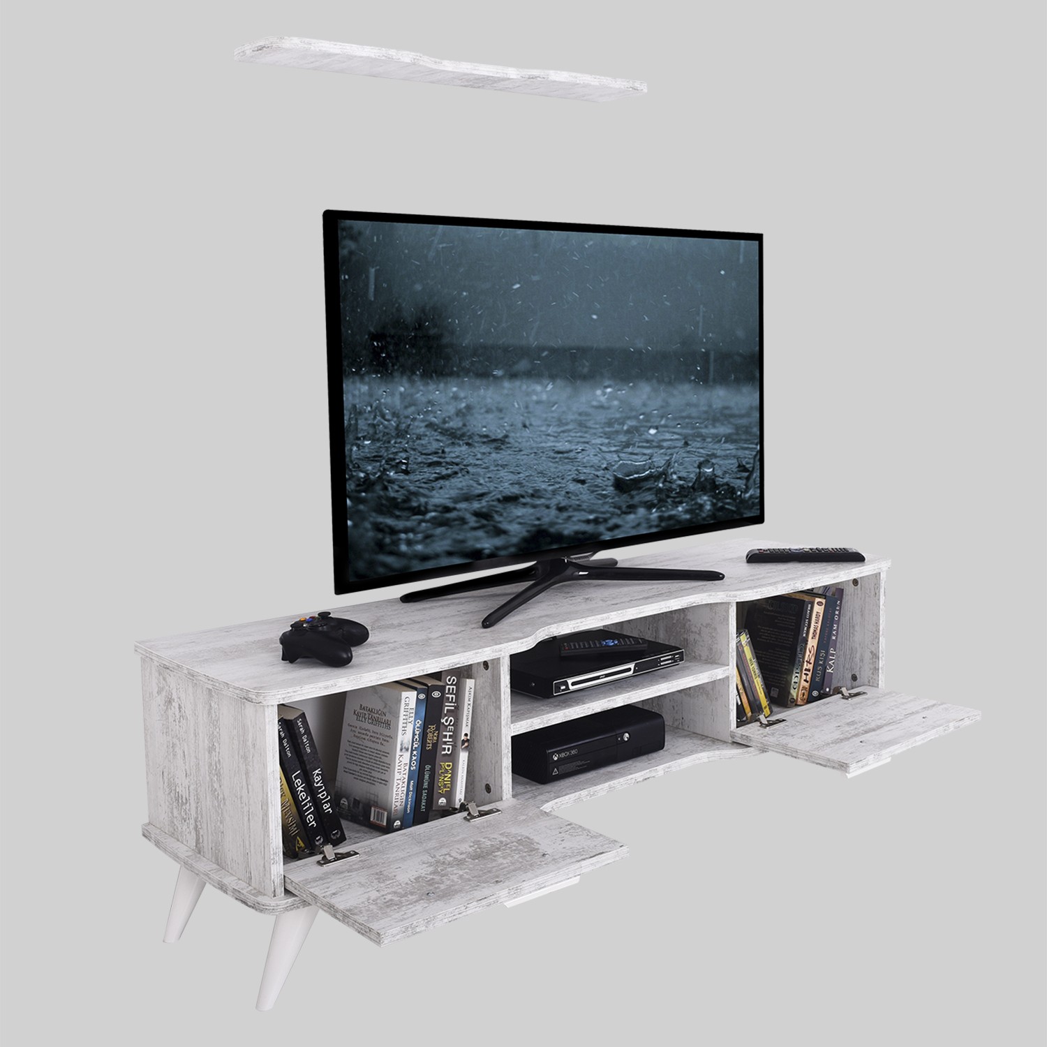 Ankara Mobilya Boreas Eskitme Beyaz 140 Cm Tv Sehpası Fiyatı