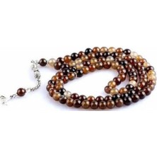 Rd Ekoavm Kişiye Özel Renkli 99'Luk Tespih Akik Doğal Taş Tesbih