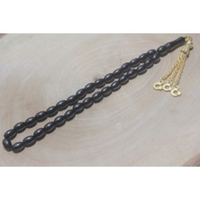 Rd Ekoavm Altın Kaplama Üç Püskül Ay Yıldız Uçlu Arpa Kesim  6×9 mm Rus Oltu Taşı Gürcistan Menşei Tespih Tesbih Rdt12122