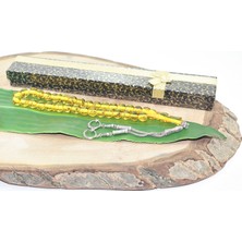 Rd Ekoavm Çift Püskül Ay Yıldız  Uçlu Küre Kesim 8 mm Tesbih Karınca Fosilli Akrilik Tespih Rdt2065