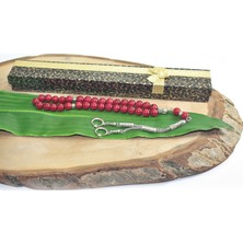 Rd Ekoavm Çift Püskül Ay Yıldız Uçlu Küre Kesim 8 mm Tesbih Kırmızı Mercan Tespih Rdt2265