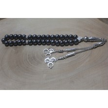 Rd Ekoavm Çift Püskül Üç Hilal Uçlu Küre Kesim  8 mm Hematit Tespih Tesbih Rdt1238