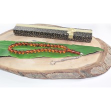 Rd Ekoavm Tek Püskül Ay Yıldız Uçlu Küre Kesim 8 mm Tesbih Karınca Fosilli Akrilik Tespih Rdt2038