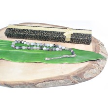 Rd Ekoavm Tek Püskül Damla Uçlu Küre Kesim 8mm Tesbih Damarlı Duman Akik Taşı Tespih Rdt2177