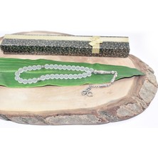 Rd Ekoavm Tek Püskül Tuğra  Uçlu Küre Kesim 8 mm Tesbih Ay Taşı Doğal Taş Tespih Rdt2120