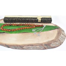 Rd Ekoavm Üç Püskül Kazaz Uçlu Küre Kesim 8 mm Tesbih Karınca Fosilli Akrilik Tespih Rdt2051