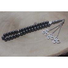 Rd Ekoavm Üç Püskül Üç Hilal Uçlu Küre Kesim  8 mm Hematit Tespih Tesbih Rdt1240